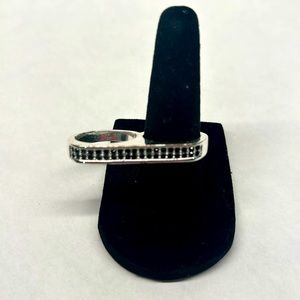 Black crystal double statement ring - size 6/7.5